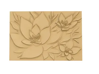 modern panel wall decor set wall relief mural CNC 119 3D model