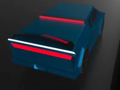 Modified Tesla cyber truck  Low-poly 3D model