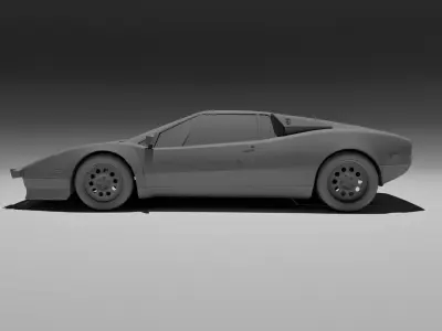 80s design sports coupe Low-poly 3D model