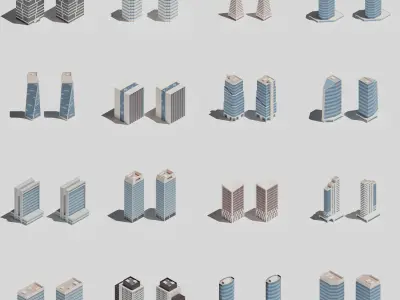 Office pack Low-poly 3D model