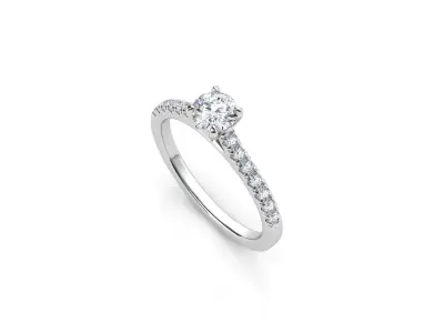 ZDR007 solitaire diamond engagement ring 3D print model