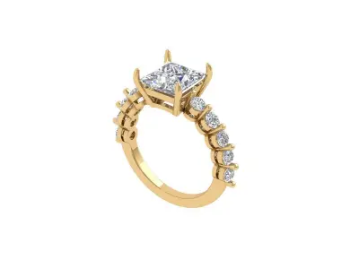 Princess Engagement Ring 3D print model