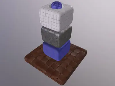 threinbax chocolate plate with sapphire in middle Free low-poly 3D model