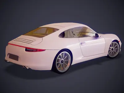 Game-ready Porsche 911 GT Low-poly 3D model