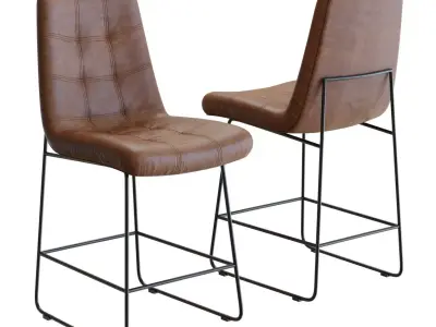 Crate and Barrel Naomi Leather Counter Stool 3D model