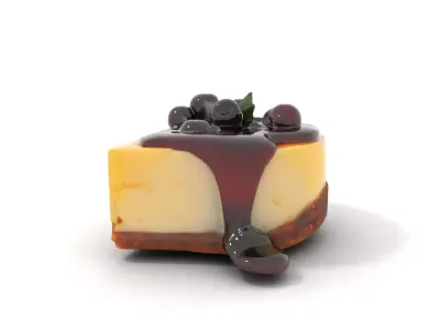 Cherry Cheesecake Dessert model pack Low-poly 3D model