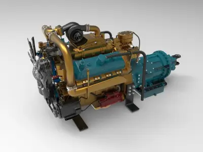 Marine diesel generator 3D model