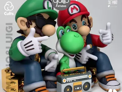 MARIO YOSHI y LUIGI 3D print model