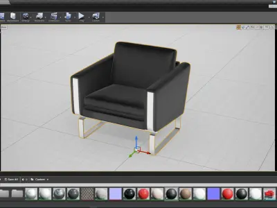 Wegner CH101 UE4 Chair Low-poly 3D model