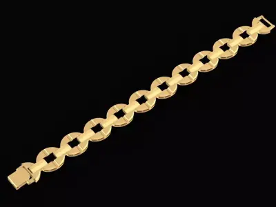 Luxury Chain Link Gold Bracelet for Men 2550 3D print model