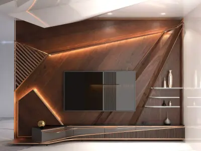 TV Unit    TV Wall 3D model