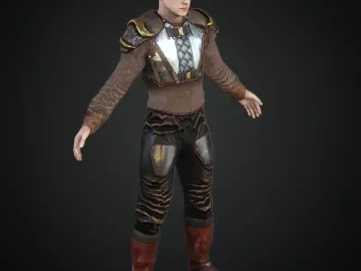  Steampunk rigged character Low-poly 3D model