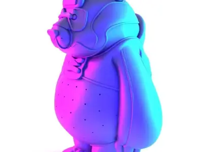 Red Panda assembled from sneaker pieces Nike Adidas toy 3D print model