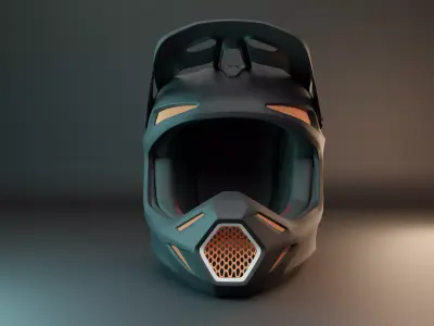 Fox Racing V3 RS 2023 Solid Helmet Matte Black 3D model