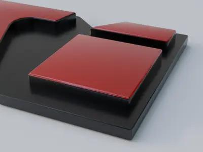 Peugeot 106 XSi Badge Low-poly 3D model