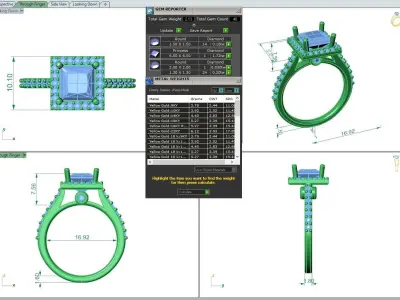 Luxury Engagement Diamond ring princess 3D print model