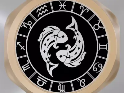 Fishs zodiak symbol ring 3D model for 3D printing 3D print model