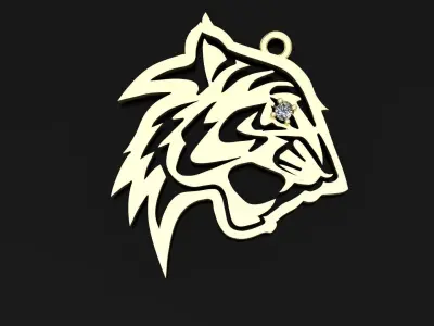 tiger pendant 3D model 3D print model