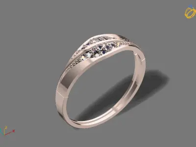 Womens Diamond Signet Ring Women Rings 3dmodels 3D print model 3D print model 23