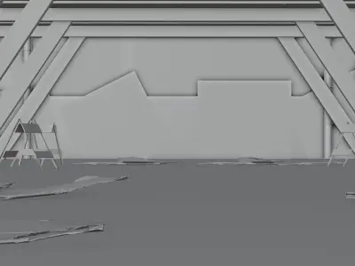 Realistic Under Bridge Scene Blend File and FBX 3D model