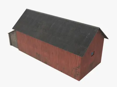 Old wood barrack low poly Free low-poly 3D model