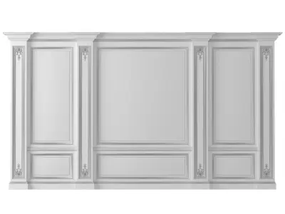 Classic Wall paneling white color 3D model
