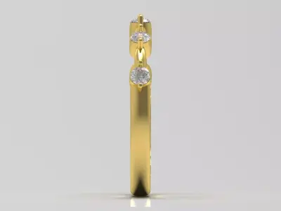 Yellow Gold Ring with Diamonds Model jr00179 3D print model