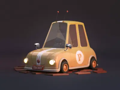stylized cartoon car 3D model