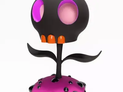  Skull Flower toy 3D print model