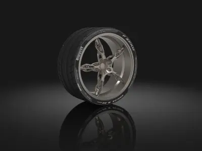 Racing car wheel tire 3D model
