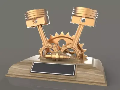 Piston trophy 3D model
