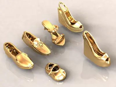 Fashion Shoes Charms Pendant 3D Model Pack