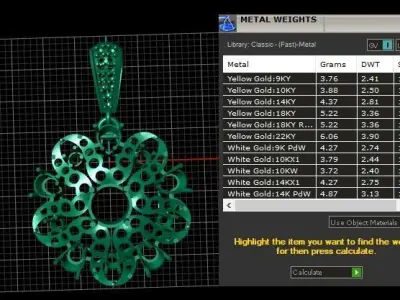 PRECIOUS FLORAL PENDANT 3D PRINTABLE MODEL  3D print model