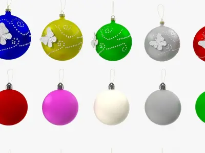 Christmas Balls Low-poly 3D model