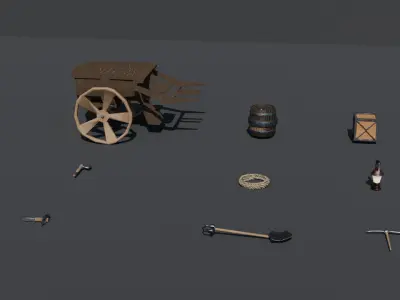 LOW POLY MINING GAME PACK  Free low-poly 3D model