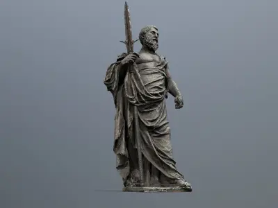 Man Statue Low-poly 3D model
