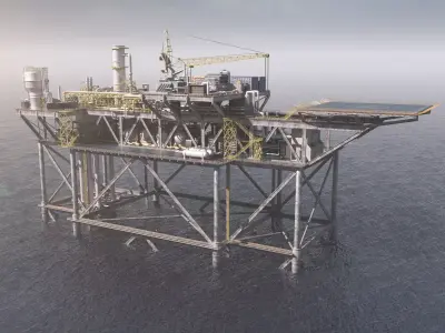 Gulf of Mexico oil platform 3D model