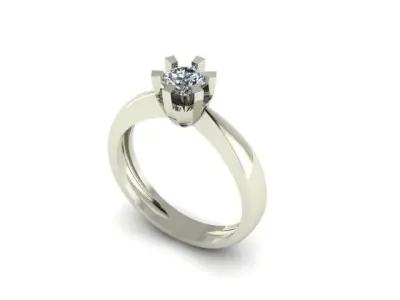 solitair ring for daimonds 3D print model