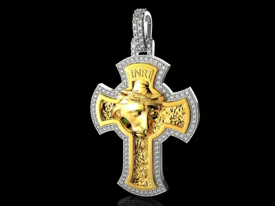 JESUS With Diamonds Pendant N3 3D print model
