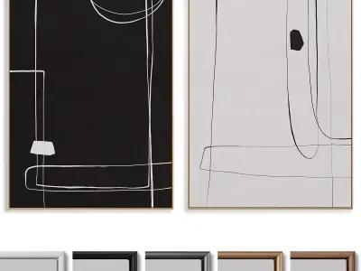 Abstract Painting Frame set 3D model 253