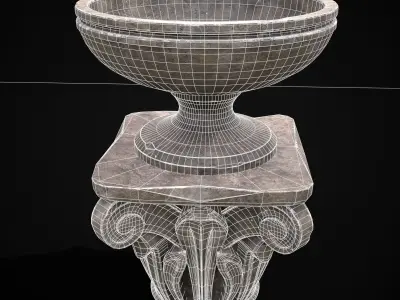 Floral Garden Decoration Stand Low-poly 3D model