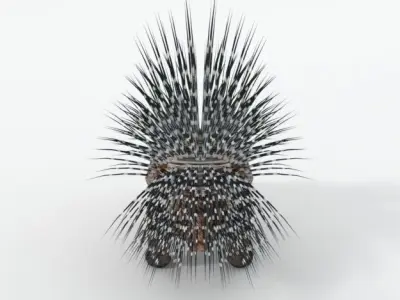 Porcupine chair Low-poly 3D model