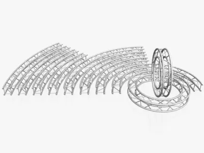 Circle Square Truss Modular Collection - 10 PCS Modular 3D model