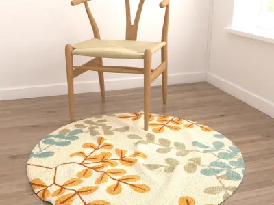 Round Rug Set 218 3D model
