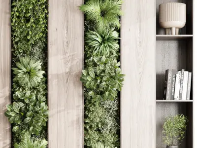 Vertical Wall Garden With cabinet furniture Low-poly 3D model