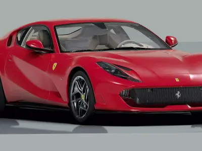 Ferrari 812 Superfast - Photorealistic Low-poly 3D model