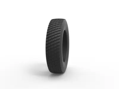 Semi truck pulling tire Scale 1 to 25 3D print model