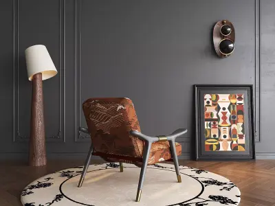 Cozy Reading Corner 3D Scene 3D model