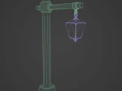 Outdoor Lamp Lantern Low-poly 3D model