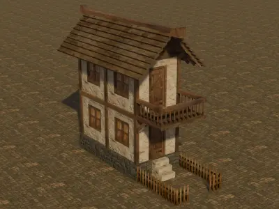 Medieval house 3 Free low-poly 3D model